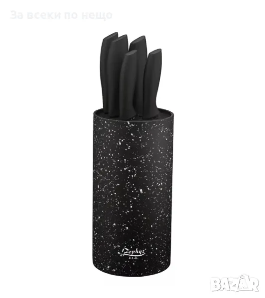 ✨Комплект ножове ZEPHYR ZP 1633 VM6, 5 броя + поставка, Мраморно покритие, снимка 1