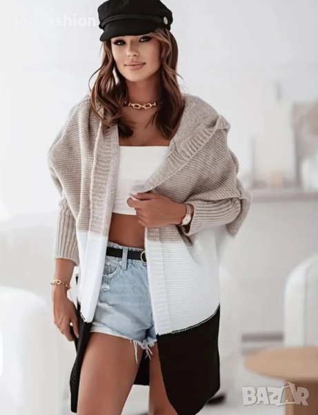 Плетени жилетки с качулка, снимка 1