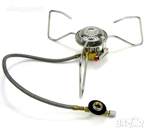 Преносим газов котлон с пиезо запалване (600351) нов Компактен, преносим газов котлон за продължител, снимка 1