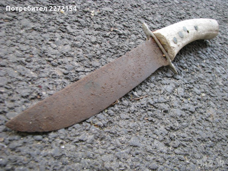 Стар кован нож с гард, снимка 1
