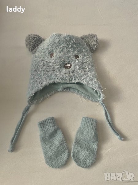 Бебешка шапка с ръкавици за дете от една до две години, снимка 1