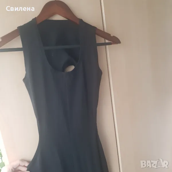 Дамски черен памучен гащеризон, снимка 1