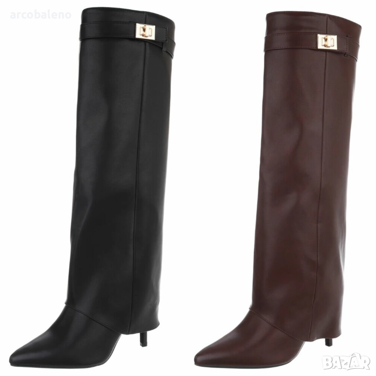 Дамски ботуши на висок ток, 2цвята , снимка 1