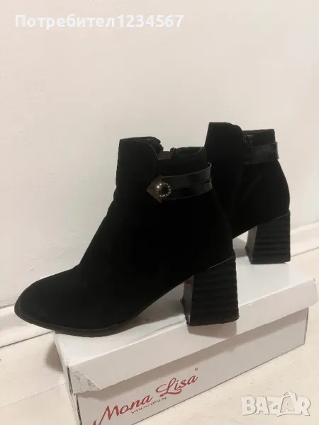 Дамски боти с интересен ток, снимка 1