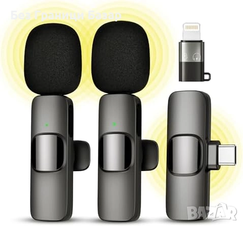 Нов Лавалиерен безжичен микрофон с клипс за видео и стрийминг TikTok YouTube запис, снимка 1