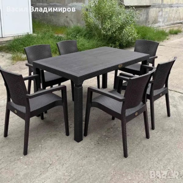 Градински комплект LUX маса с 6 стола, снимка 1