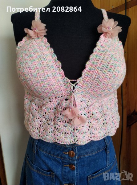 Бюстие меланж с цветя , снимка 1