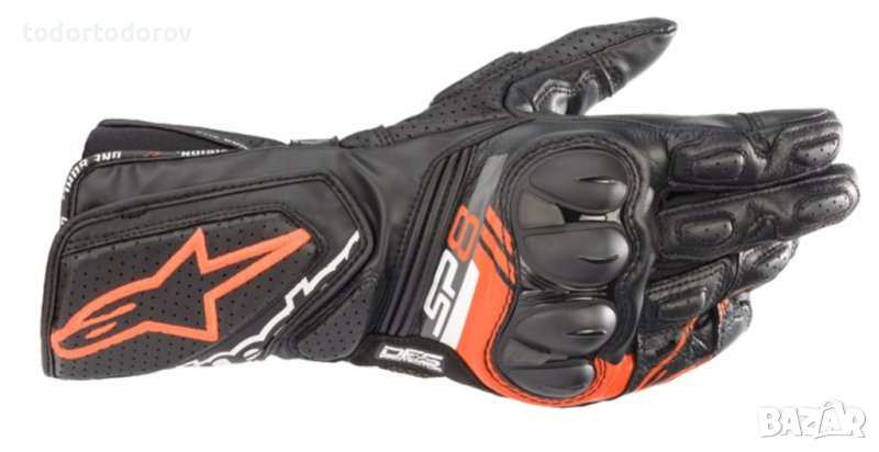 Промоция Кожени мото ръкавици ALPINESTARS SP-8 V3 AIR ORANGE/BLACK, снимка 1