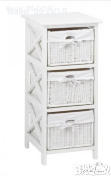 Приказен скрин с 3 плетени коша, снимка 1