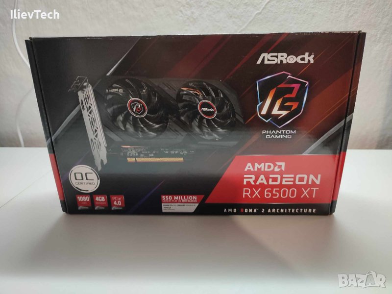 Видео карта ASRock Radeon RX 6500 XT 4GB Phantom Gaming D OC, снимка 1