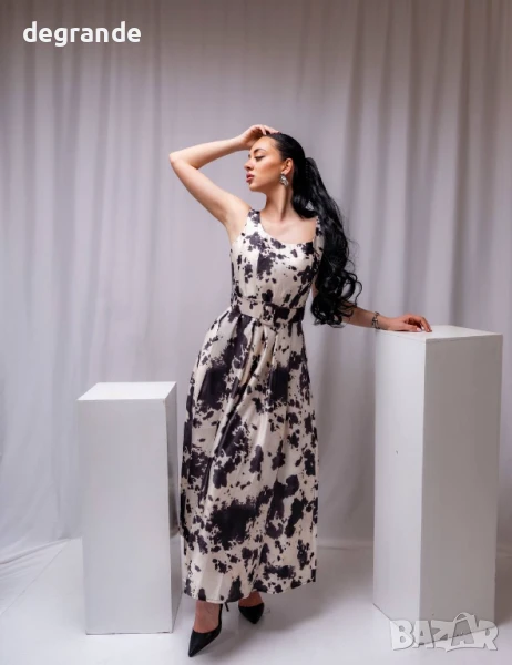 Официална дълга рокля с коланче, снимка 1