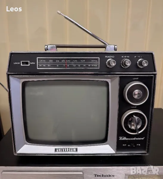 💥 Колекционерски ретро портативен телевизор с радио UNIVERSUM SK 992 - 1970 г., снимка 1