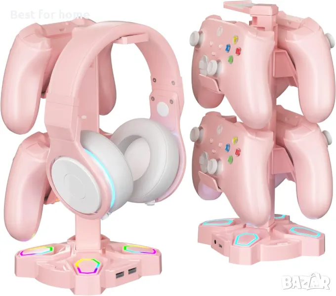 стойка за слушалки с 9 светлинни режима, снимка 1