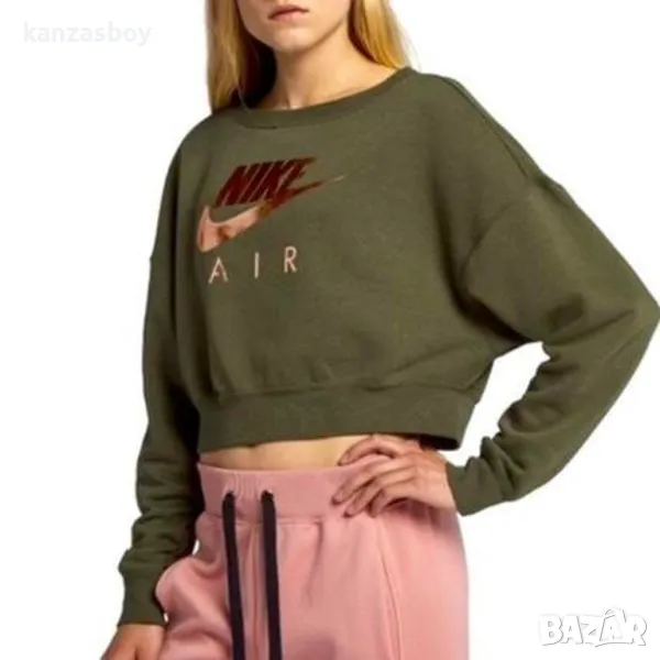 NIKE Air Cropped Zip back Sweatshirt Green - страхотна дамска блуза М, снимка 1