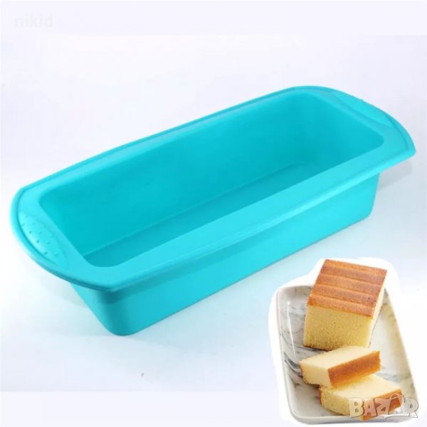 Правоъгълник правоъгълна дълга силиконова форма силиконов молд калъп кекс хляб сладкиш сапун десерти, снимка 1