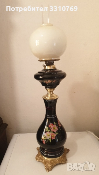 Изключително рядка антикварна находка-изящна холандска стъклена банкетна газена лампа. , снимка 1