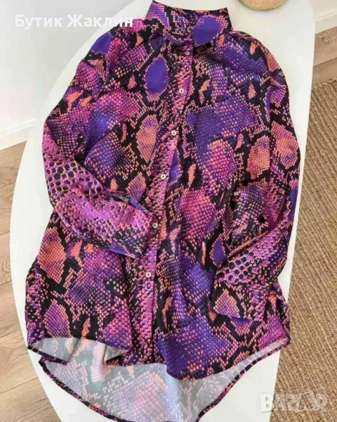 Дамска сатенена риза удължен модел, снимка 1