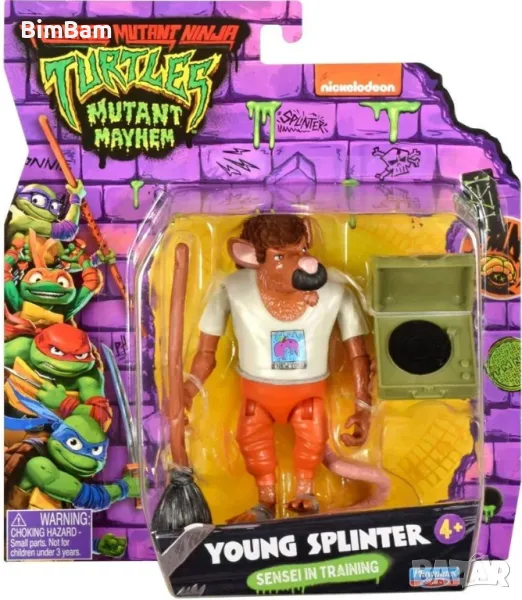 Оригинална eкшън фигурка Костенурките Нинджа TMNT Mutant Mayhem - Young Splinter, снимка 1