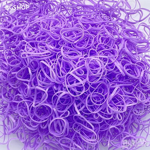 Силиконови ластици за плитки - Лилави 1000 броя пакет , снимка 1