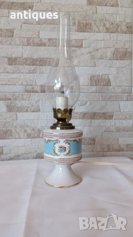 Стара френска порцеланова лампа - PEINT A LA MAIN - T.LIMOGE - Антика, снимка 9 - Антикварни и старинни предмети - 43939722
