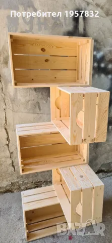 Дървен стелаж разтегателен/ хармоника ръчна изработка, снимка 6 - Оборудване за магазин - 48841383