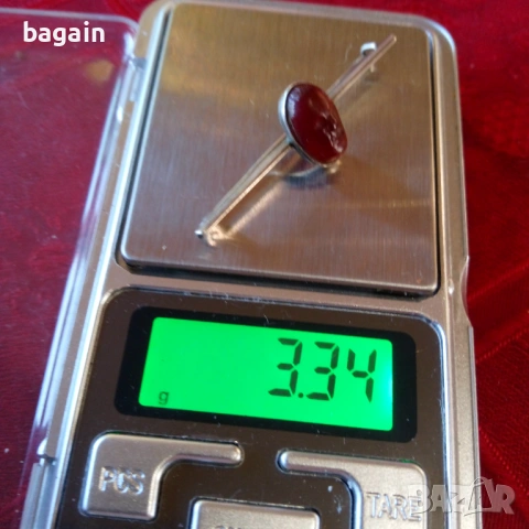 Мусолини, камея, карнеол, сребро. Брошка., снимка 7 - Антикварни и старинни предмети - 53104527