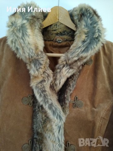 Ново дамско палто от естествена кожа и пух, размер XL, снимка 3 - Палта, манта - 38352672