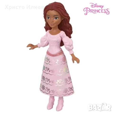 Мини кукла Ариел в розов тоалет Disney Princess Ariel, 9 cm, снимка 2 - Кукли - 52680241