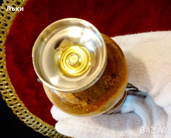 Посребрена амфора,ваза,свещник,оникс. , снимка 8 - Вази - 37369717