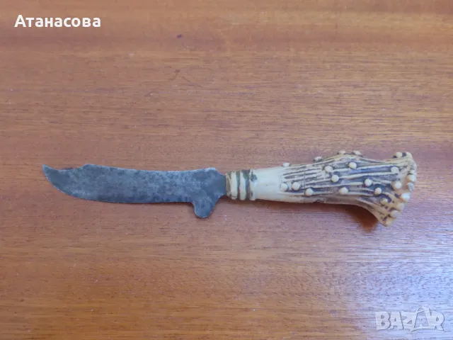 Ретро ножче с кожена кания, снимка 3 - Ножове - 49943459