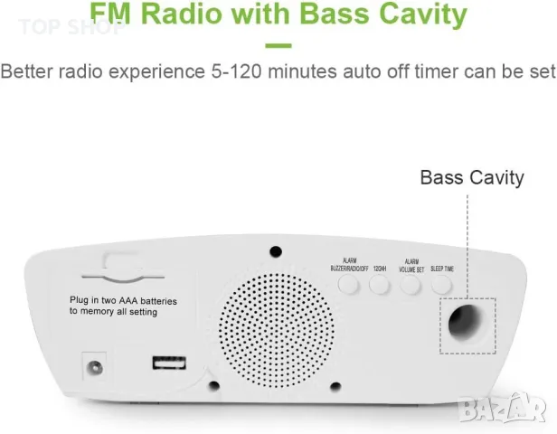 FM Радио часовник- будилник REACHER ACR- 3E, снимка 8 - Аудиосистеми - 48483632