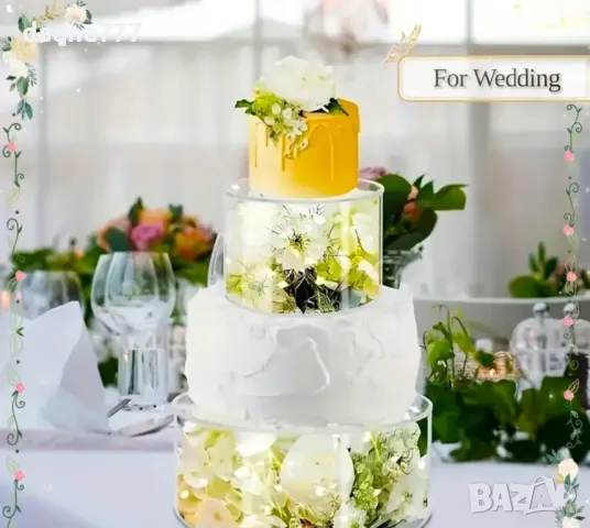 Прозрачни ефектни  поставки за торта, снимка 6 - Форми - 50345323