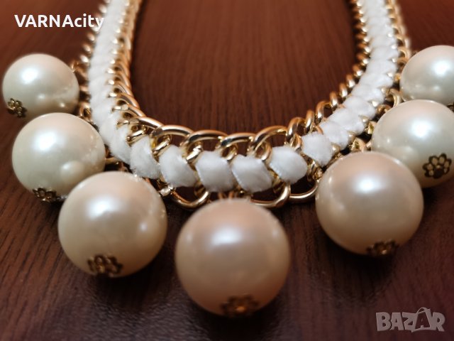 Колие с бели перли , снимка 3 - Колиета, медальони, синджири - 43941132