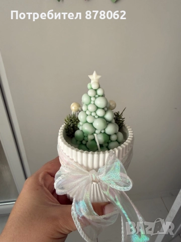 Ръчно изработена коледна свещ, снимка 2 - Декорация за дома - 52542041