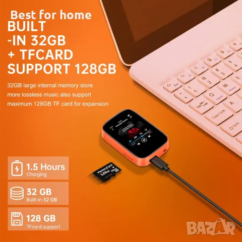 QNGEE Mp3 плейър с Bluetooth, снимка 7 - MP3 и MP4 плеъри - 47816405