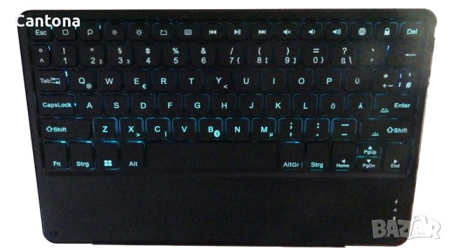 Безжична Bluetooth клавиатура с 7 цветна подсветка, акумулаторна батерия, метална основа, снимка 2 - Клавиатури и мишки - 40732024