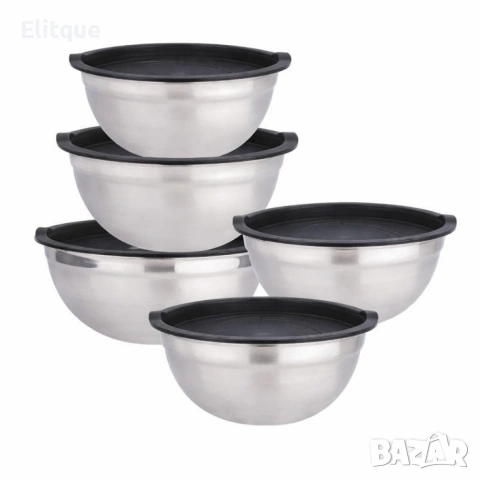 Комплект купи от неръждаема стомана 18/10 с капаци – 10 части, матово покритие, снимка 4 - Други - 53331975