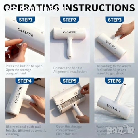 Нов Ролер за косми от домашни любимци, многократен, лесно почистване, снимка 3 - Други стоки за дома - 53535924