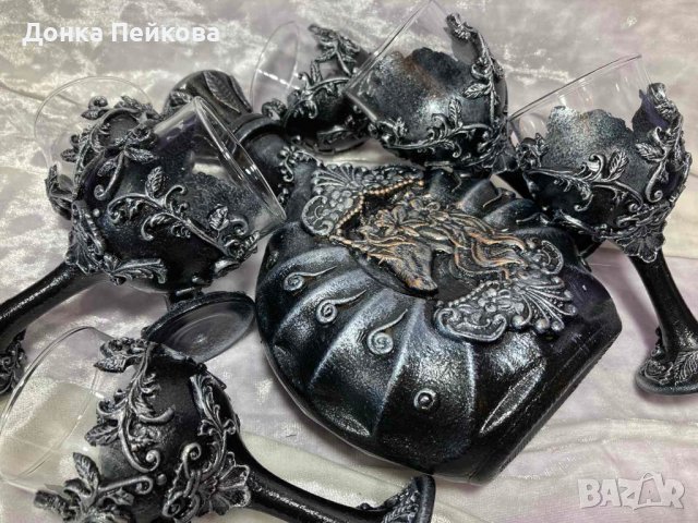 Ръчно изработен сервиз от 7 части, снимка 3 - Декорация за дома - 39498790