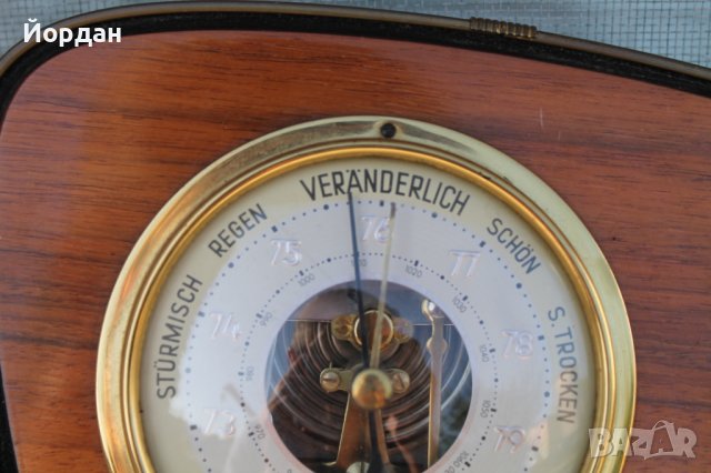 Немски барометър с термометър , снимка 2 - Антикварни и старинни предмети - 36890519
