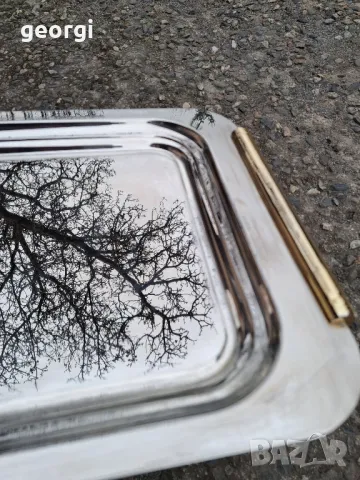 посребрено плато поднос  7/1, снимка 5 - Прибори за хранене, готвене и сервиране - 49666180