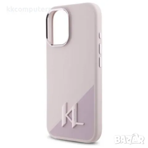 iPhone 16 (6.1) Оригинален кейс Karl Lagerfeld Silicone Shadow Metal Initial MagSafe и Протектор, снимка 4 - Калъфи, кейсове - 49842195