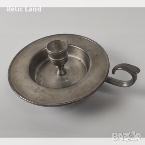 Метален свещник с държач, снимка 2 - Антикварни и старинни предмети - 43908590