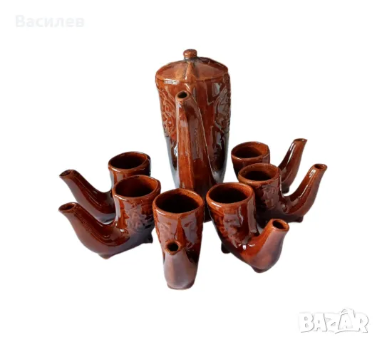 Ретро керамичен сервиз за алкохол