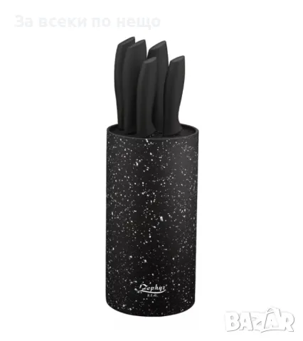 ✨Комплект ножове ZEPHYR ZP 1633 VM6, 5 броя + поставка, Мраморно покритие, снимка 1