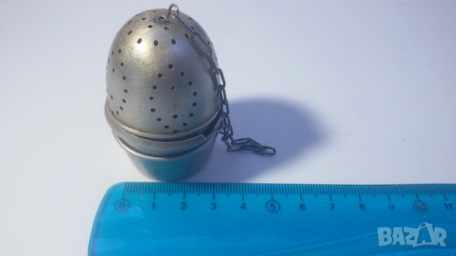 Ретро цедка/яйце за чай с чашка, снимка 18 - Антикварни и старинни предмети - 51708921