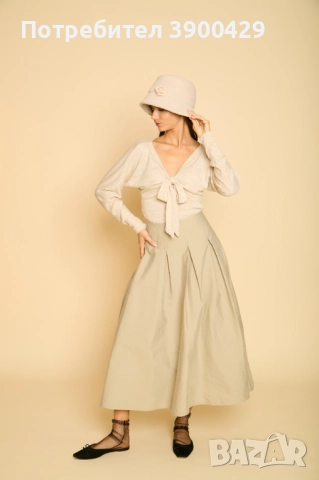 Дамска Блуза Paola - Бежова, снимка 3 - Блузи с дълъг ръкав и пуловери - 52183989