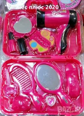 Детски фризьорски комплект в чанта розово