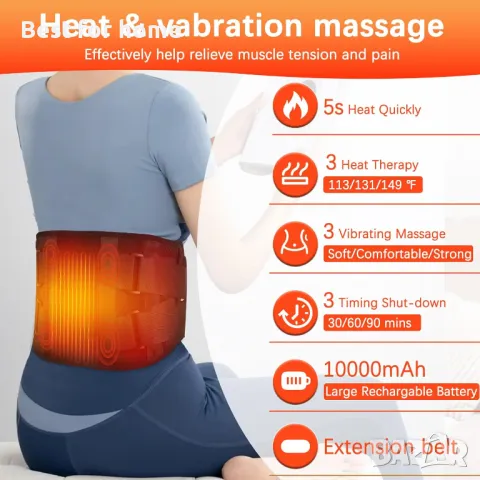 Изключително голяма 60-инчова безжична нагревателна подложка за гръб , снимка 3 - Друга електроника - 50180069