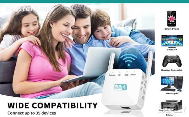 Усилвател на сигнала Sundiguer WIFI, 300 Mbps, 2,4 GHz, снимка 8 - Рутери - 50582430